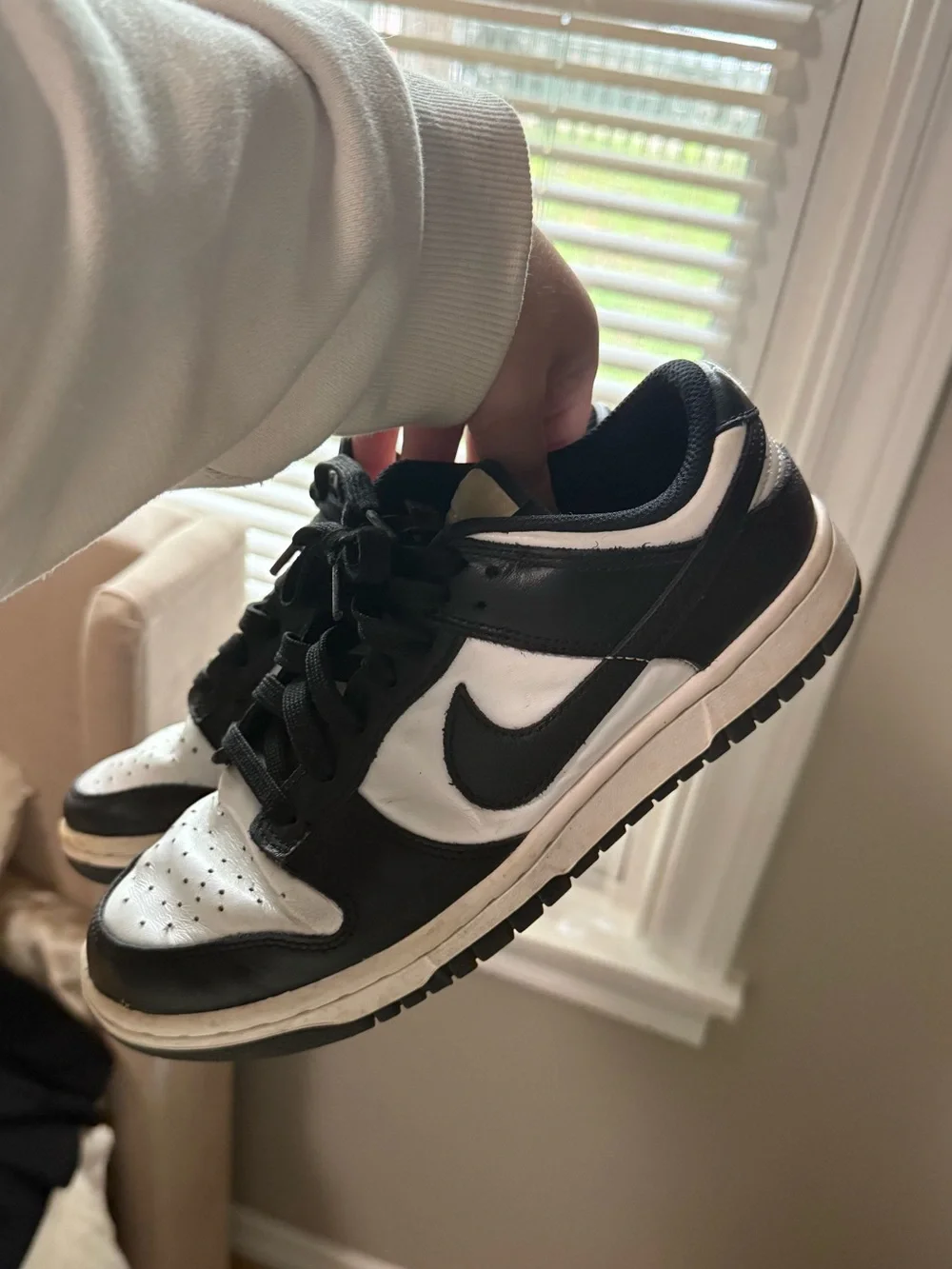 Nike Black and White Low-Top Dunk Sneakers